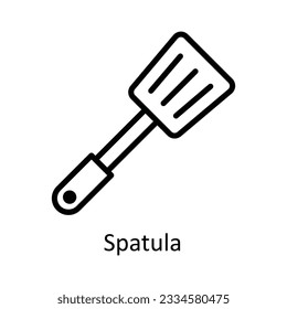 Spatula Vector outline Icon Design illustration. Kitchen and home  Symbol on White background EPS 10 File