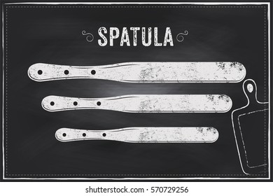 Spatula vector sketch chalk illustration design 