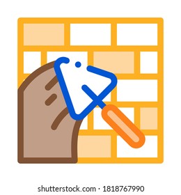 Spatula Wall Symbol Vektorgrafik. Spatula-Wandschild. Farbisolierte Farbwiedergabe-Symbol-Illustration