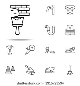 spatula and wall outline icon. Construction icons universal set for web and mobile