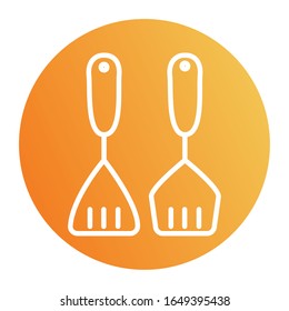spatulas block style icon design, Cook kitchen Eat food restaurant home menu dinner lunch cooking and meal theme Vector illustration