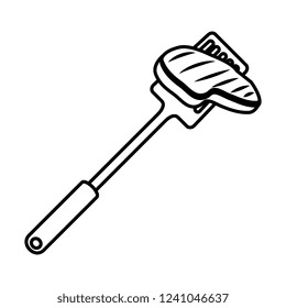 spatule with meat beef