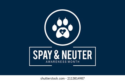 Spay and Neuter awareness month. Vector template for banner, card, poster, background.