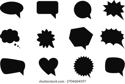 speach bubble alle symbole set cloud messing star thinking black symbol