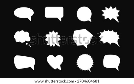 speach bubble all icons set cloud messaging star thinking black icon
