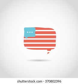 Speach Bubble in american flag