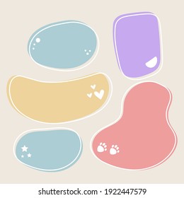 Speach bubble set. Baby nursery wall decor print. Text frames for design welcome card, baby shower party invitation, kid shop tag etc.