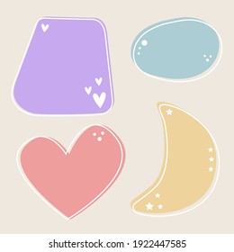 Speach bubble set. Baby nursery wall decor print. Text frames for design welcome card, baby shower party invitation, kid shop tag etc.