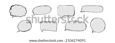 Speach bubble set icon. Vector flat illustration