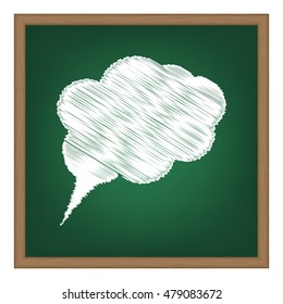 Speach bubble sign illustration. Flat style black icon on white.