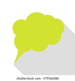 Speach bubble sign illustration. Pear icon with flat style shadow path.