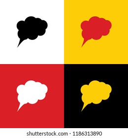 Speach bubble sign illustration. Vector. Icons of german flag on corresponding colors as background.
