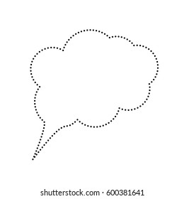 Speach bubble sign illustration. Vector. Black dotted icon on white background. Isolated.