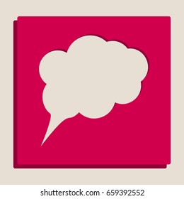 Speach bubble sign illustration. Vector. Grayscale version of Popart-style icon.