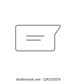 Speach bubble with text  icon. Element of web, minimalistic for mobile concept and web apps icon. Thin line icon for website design and development, app development