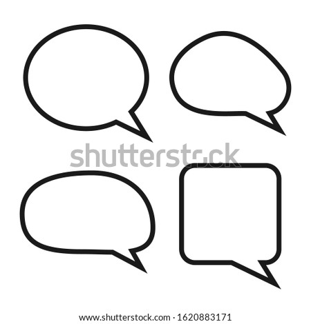 Speach bubble vector illustration. Set of cartoon talk box. Blank text frames. 