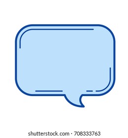 Speach Bubble Vector Line Icon Isolated On White Background. Speach Bubble Line Icon For Infographic, Website Or App. Blue Icon Designed On A Grid System.