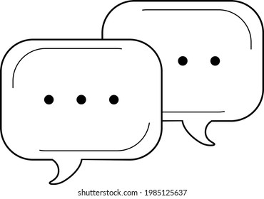 Speach Bubbles Dialogue Icon Dialog Bubble Black And White Vector Chat