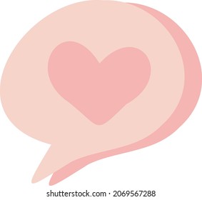 Speach bubbles Heart shape symbol love for St. Valentine's Day, greeting cards, invitations.