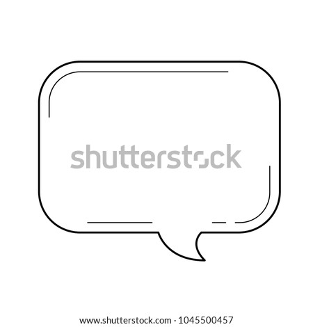 Speach square line icon isolated on white background. Vector line icon of speach square for chat and conversation for infographic, website or app.