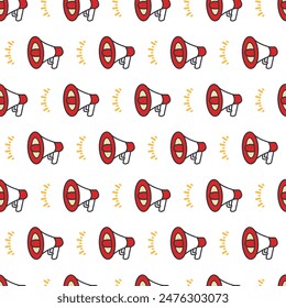 Speak Up Broadcast Seamless Megaphone Pattern can be use for background and apparel design