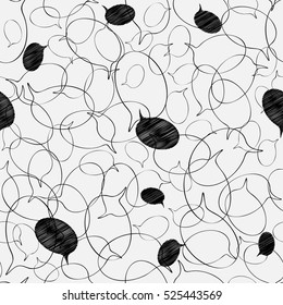 Speak bubbles background as a symbol of communication. Seamless pattern illustration.