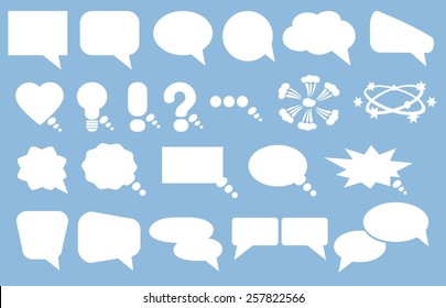 Speak bubbles icons set vector 