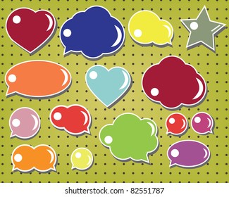 Speak bubbles on dotted background