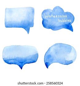 Speak bubbles watercolor icons set vector 