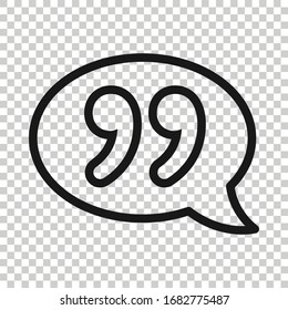 Speak chat icon in flat style. Speech bubble vector illustration on white isolated background. Team discussion business concept.