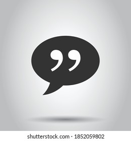 Speak chat icon in flat style. Speech bubble vector illustration on white isolated background. Team discussion business concept.