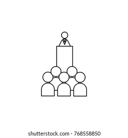 speak to colleagues icon. Team work element. Premium quality graphic design. Signs, outline symbols collection, simple thin line icon for websites, web design, mobile app icon on white background
