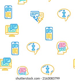 Ilustración De Línea De Color De Patrón Sin Maravilla Del Vector De Conversación Y Discusión