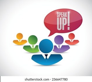 Speak Up Diversity Team. Illustration Design Over A White Background