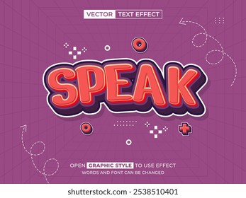 speak editable text, font effect, 3d text for title