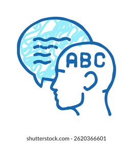 speak english doodle icon sketch vector. speak english sign. isolated symbol illustration