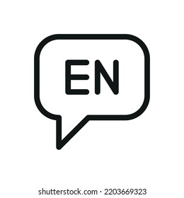 Speak English isolated icon, speaking English language outline vector icon with editable stroke