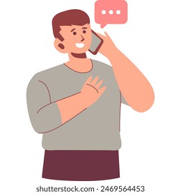 speak flat style character illustration