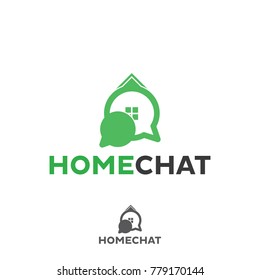 Speak Home Chat Logo Design Template. Vector Illustration