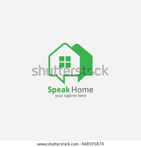 Speak Home Logo Design Template. Vector Illustration.
