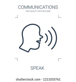 speak icon. high quality line speak icon on white background. from communications collection flat trendy vector speak symbol. use for web and mobile