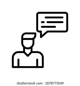 Speak Icon, Line Stil Symbol Vektorgrafik, Geeignet für Website, mobile App, Druck, Präsentation, Infografik und jedes andere Projekt.