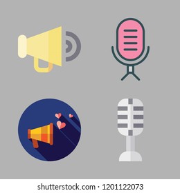 speak icon set. vector set about megaphone and microphone icons set.