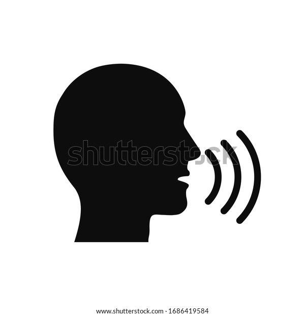 Speak Icon Talk Talking Person Sign Stock Vector (Royalty Free ...