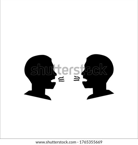 Similar – Man and woman face each other and look each other in the eyes