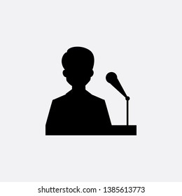 speak into the microphone icon sign signifier vector