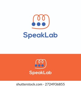 Fale o logotipo do laboratório. Logotipo do clube de conversa.