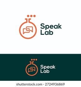 Fale o logotipo do laboratório. Logotipo do clube de conversa.