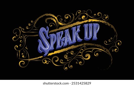 Diseño de estilo personalizado con letras SPEAK UP