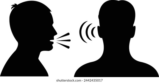 Speak and listen vector icon